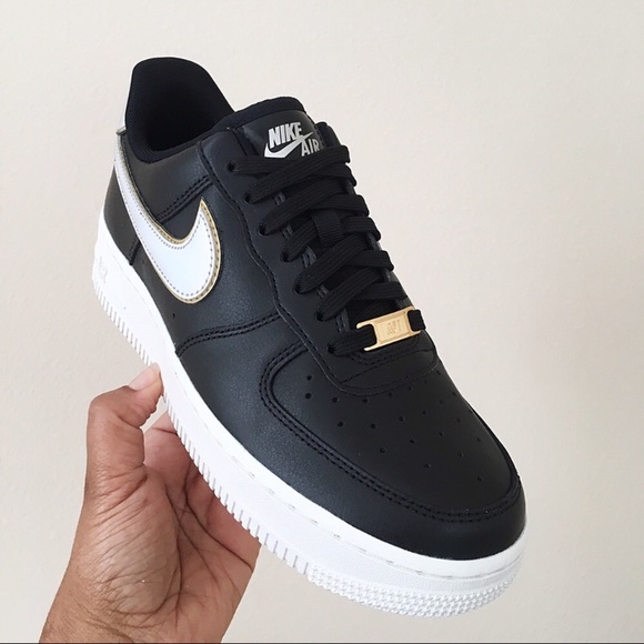 nike air force 1 womens black and gold